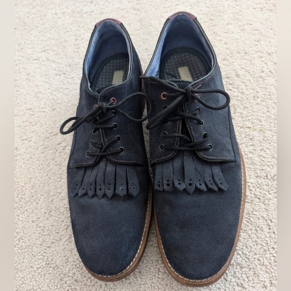 Ted Baker London TICH 2 Blue Suede Derby Shoes Men\'s Size 11.5 Business Office
